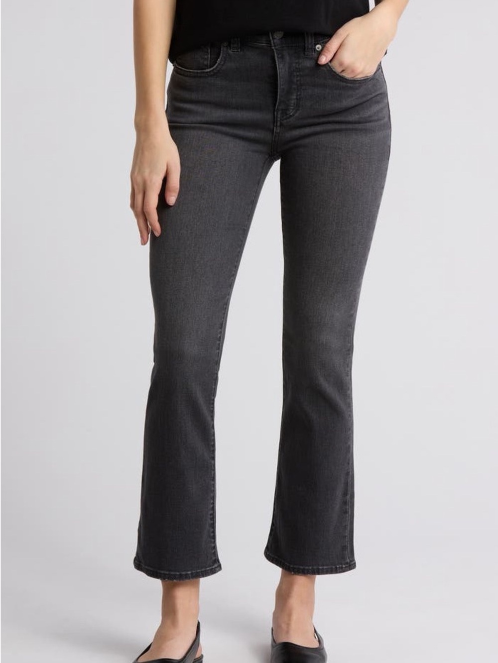 Women’s midrise, kick out jeans